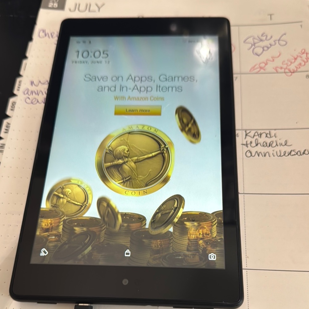 Amazon 6 Fire tablet with case and charger